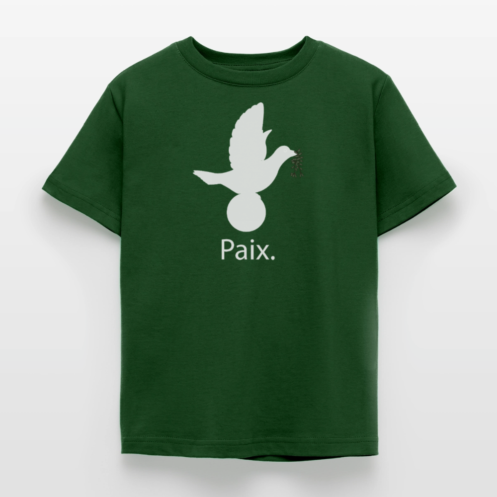 T-shirt Enfant Paix blanc - Lusoquot - vert forêt