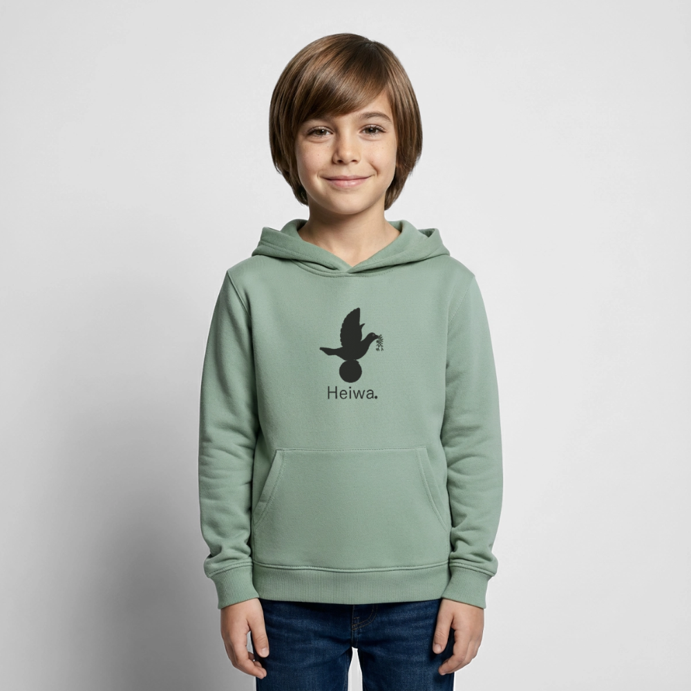 Sweat à capuche Enfant Heiwa noir - Lusoquot - vert-de-gris