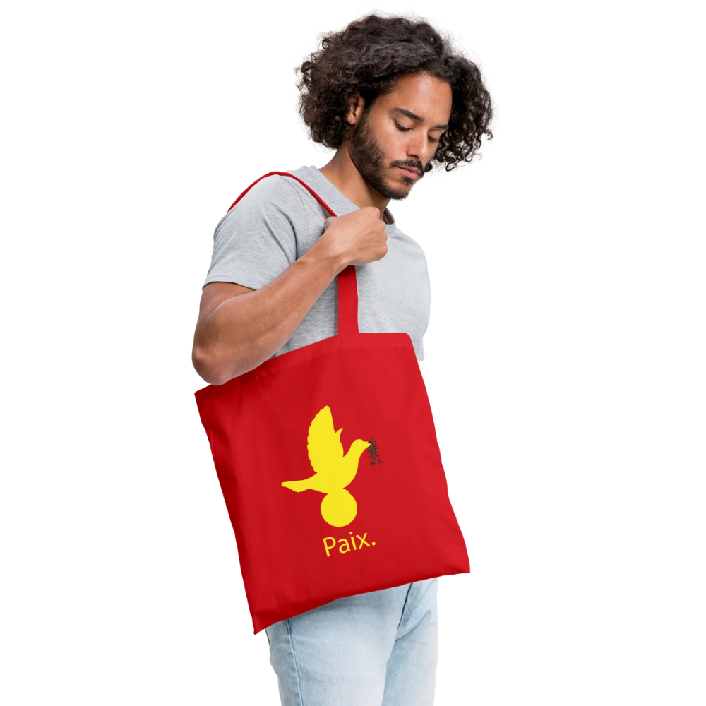 Tote Bag Paix jaune - Lusoquot - rouge