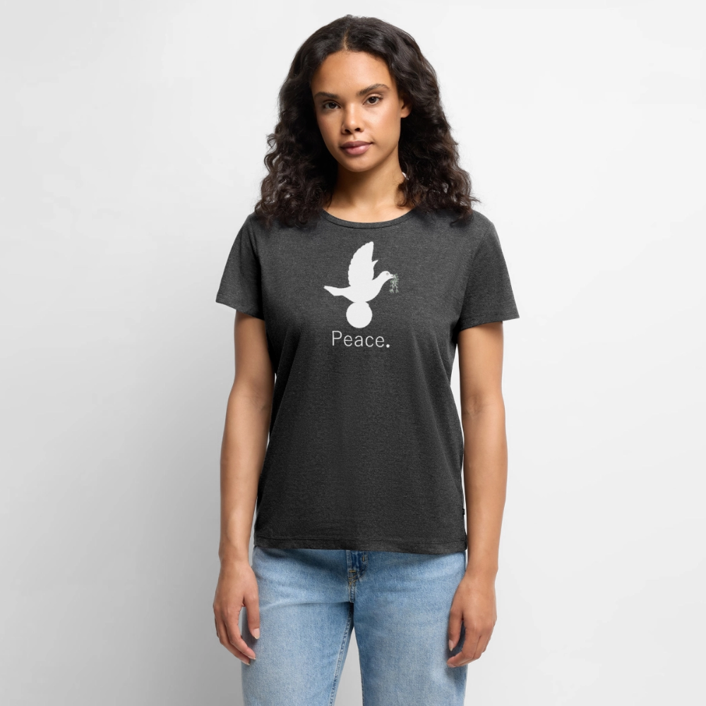 T-shirt Premium Femme Peace blanc - Lusoquot - anthracite chiné
