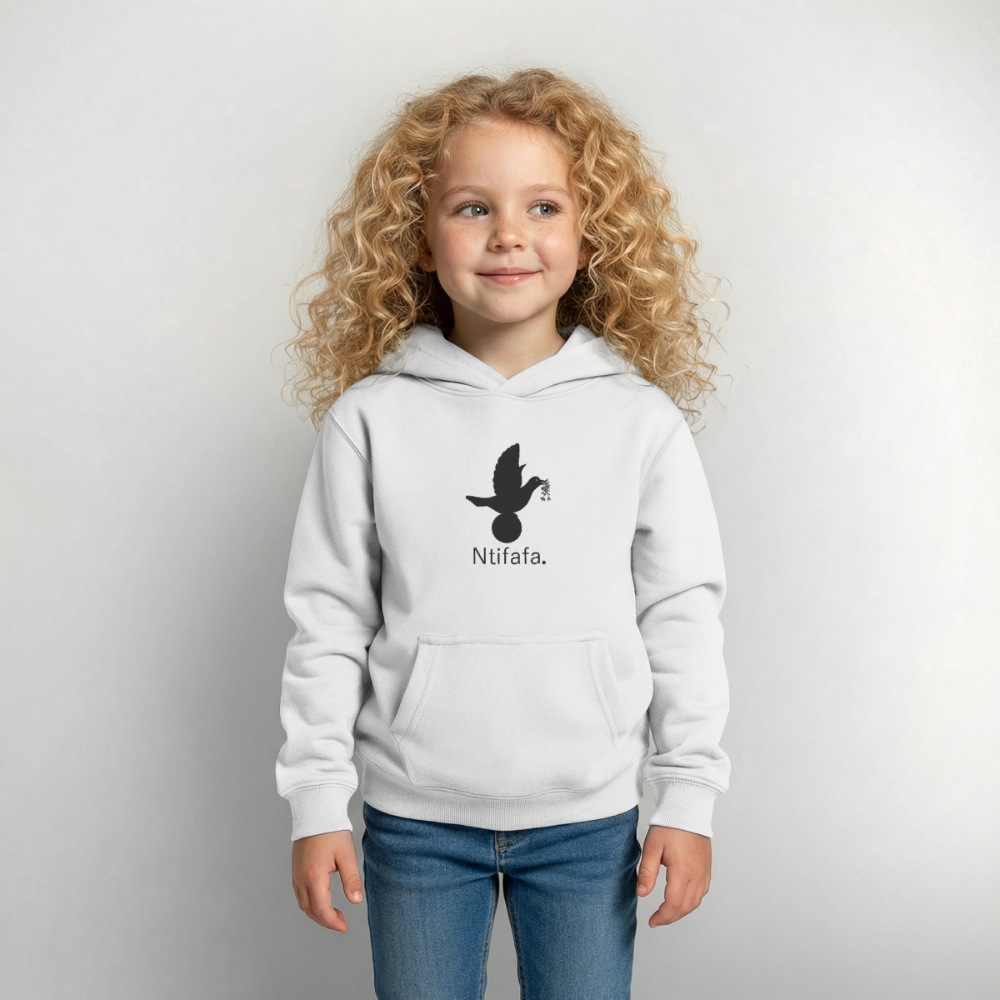 Sweat à capuche Enfant Ntifafa noir - Lusoquot - blanc