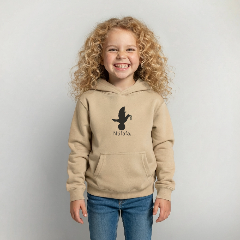 Sweat à capuche Enfant Ntifafa noir - Lusoquot - jaune sable