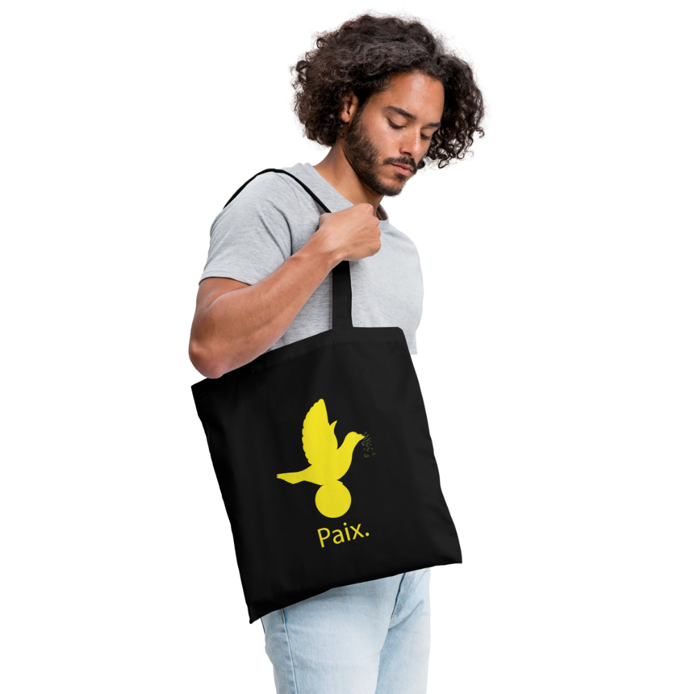 Tote Bag Paix jaune - Lusoquot - noir