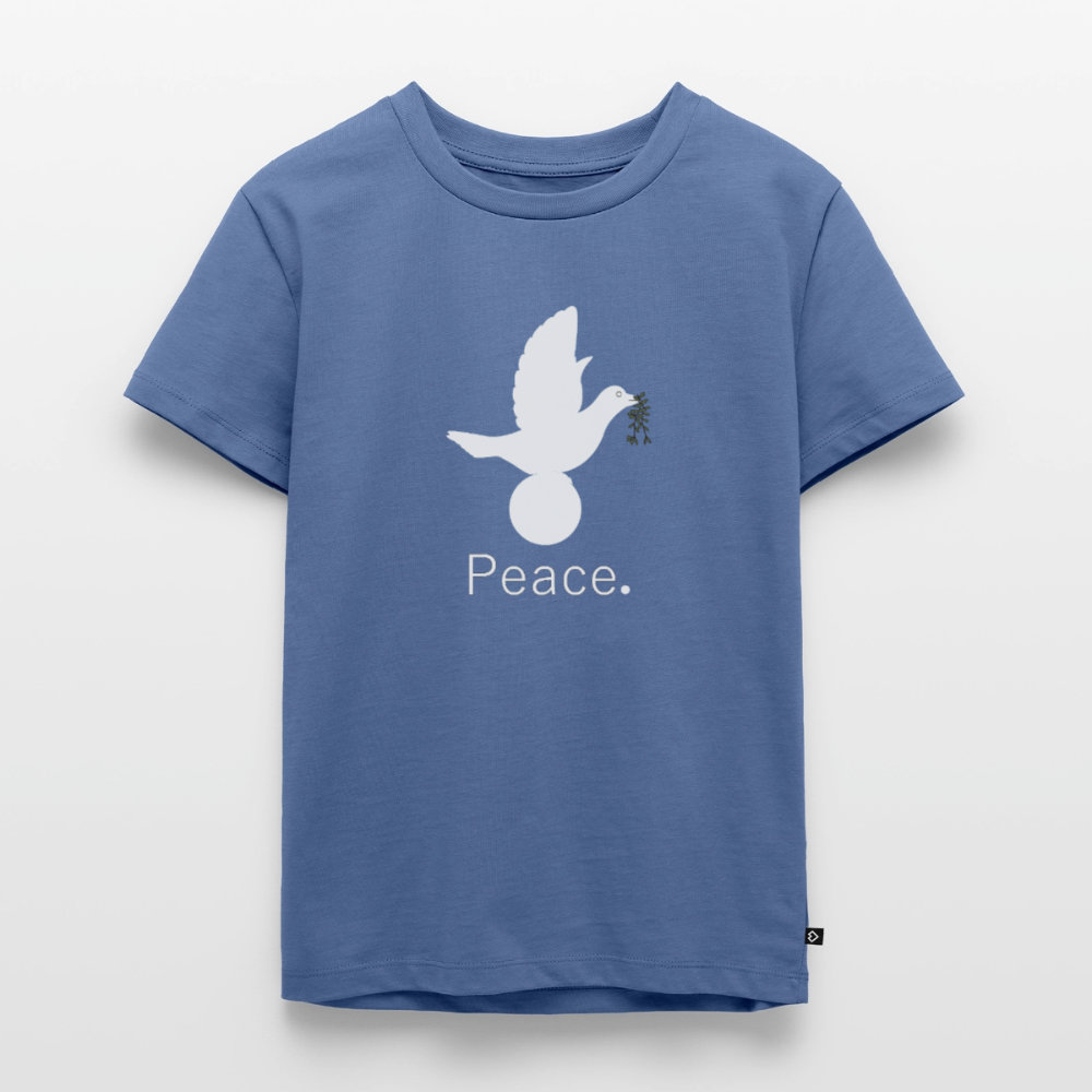 T-shirt Premium Enfant Peace blanc - Lusoquot - bleu pigeon