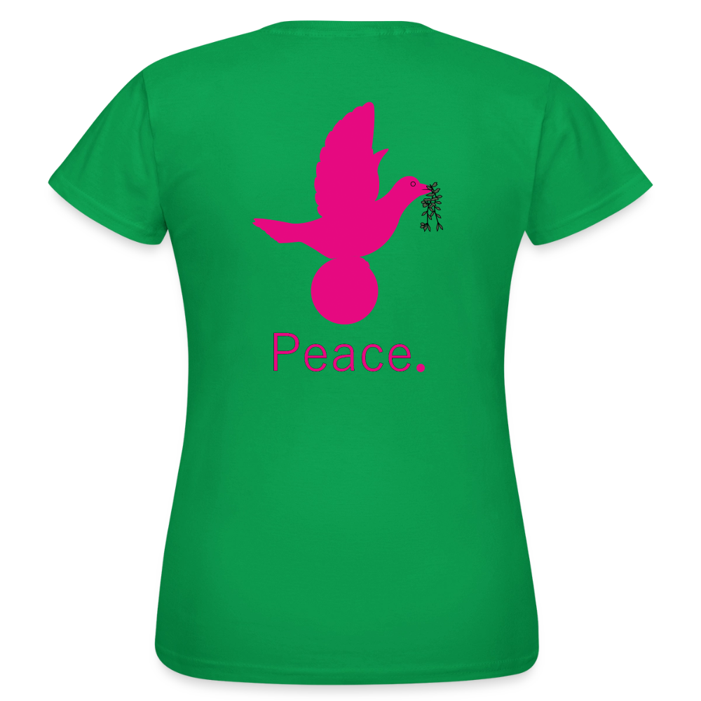 T-shirt Femme coeur Peace rose  - Lusoquot - vert