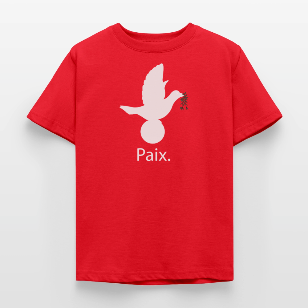 T-shirt Enfant Paix blanc - Lusoquot - rouge