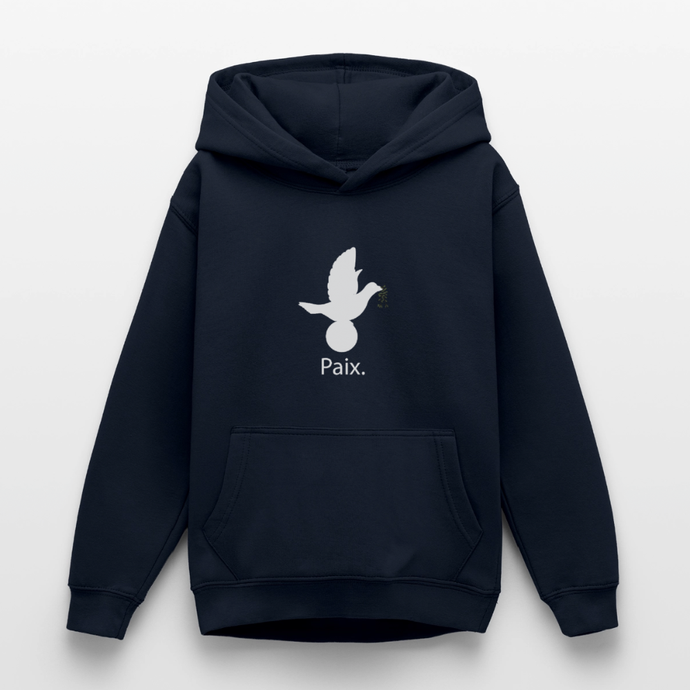 Sweat à capuche Ado Paix blanc - Lusoquot - marine