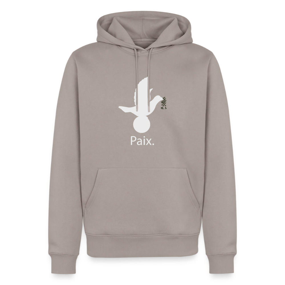 Sweat-shirt à capuche Premium pour hommes Paix blanc - Lusoquot - taupe