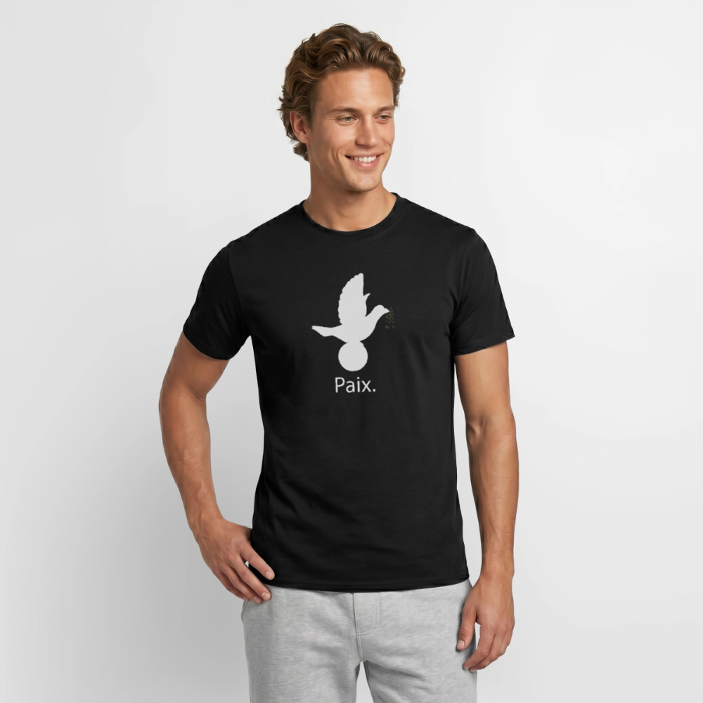 T-shirt Homme Paix blanc - Lusoquot - noir