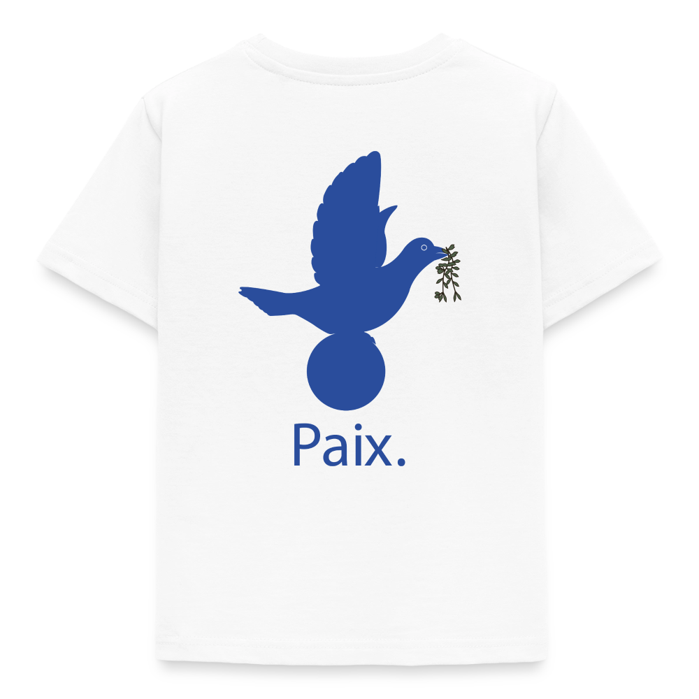 T-shirt Enfant anniversaire 3 ans  Paix bleu - Lusoquot - blanc