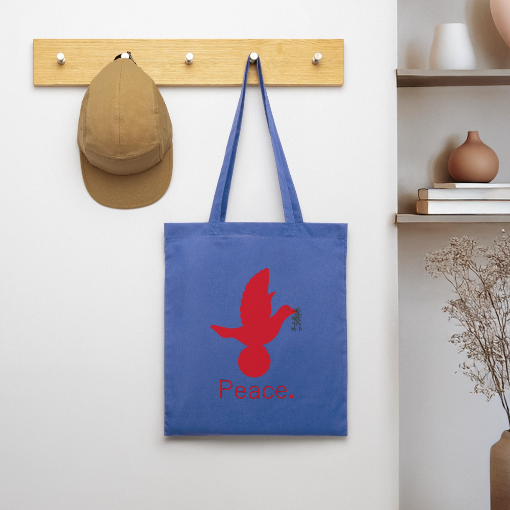 Tote Bag Peace rouge - Lusoquot - bleu pâle