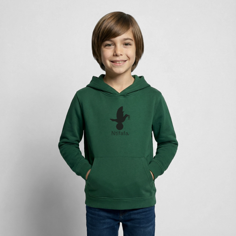 Sweat à capuche Enfant Ntifafa noir - Lusoquot - vert bouteille