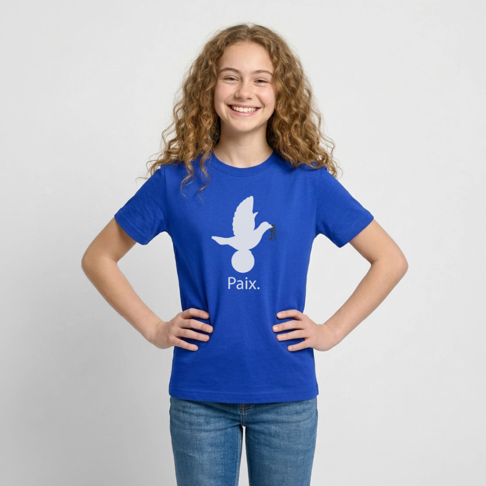 T-shirt Ado  Paix blanc - Lusoquot - bleu royal