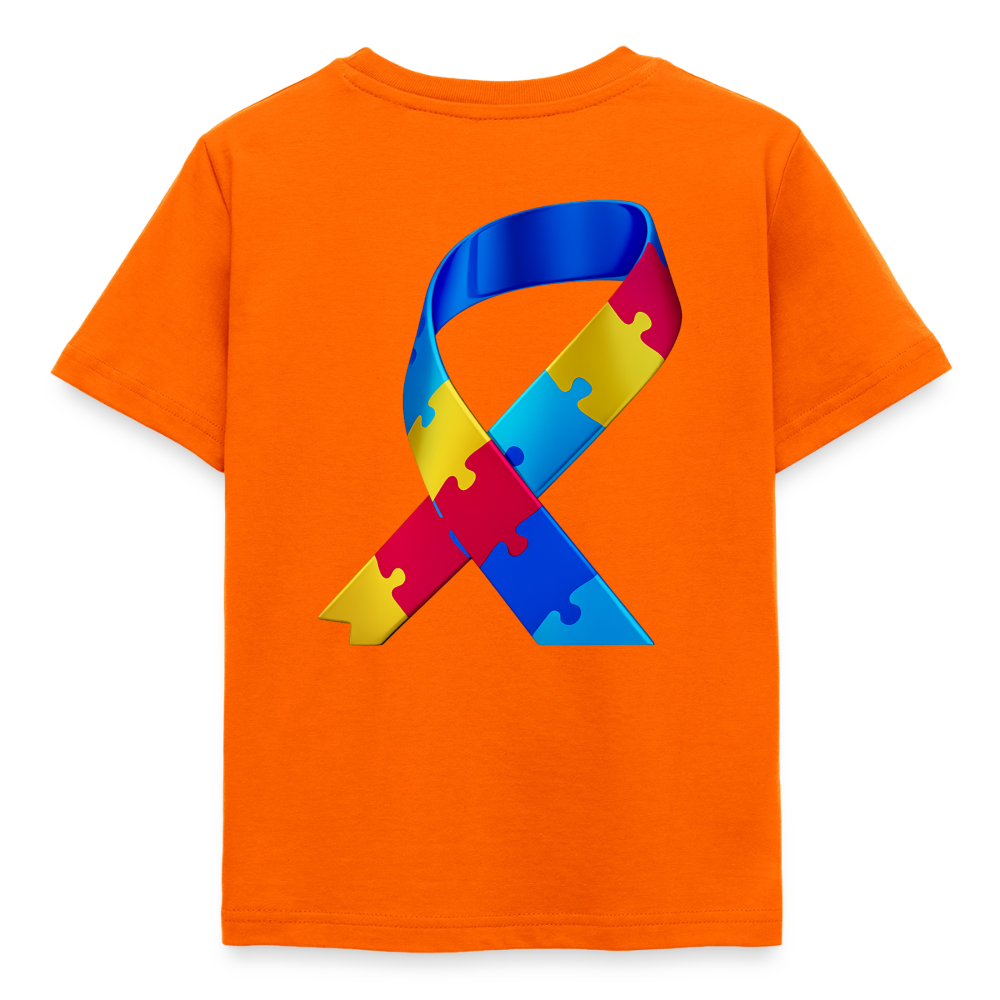 T-shirt Enfant trisomie 21 Paix jaune - Lusoquot - orange