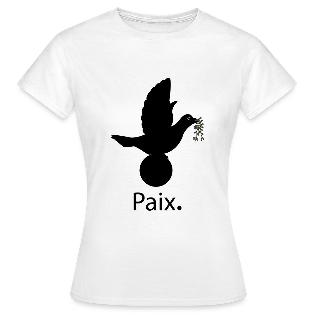 T-shirt Femme Paix noir - Lusoquot - blanc