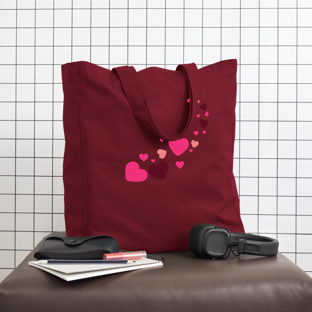 Tote bag Stanley/Stella Midweight recyclé Coeur Peace rose - Lusoquot - bordeaux