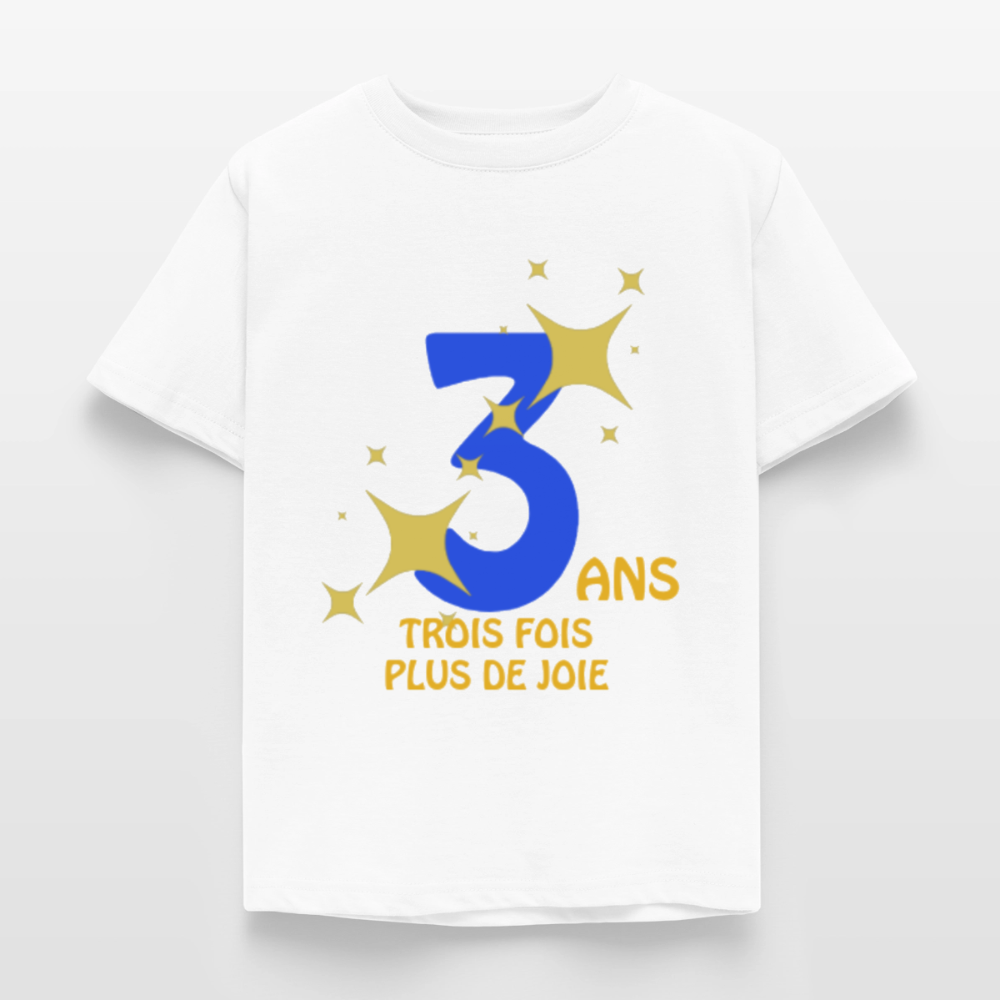 T-shirt Enfant anniversaire Lapè bleu - Lusoquot - blanc