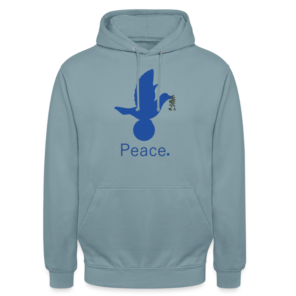 Sweat-shirt à capuche unisexe Peace bleu - bleu fumée