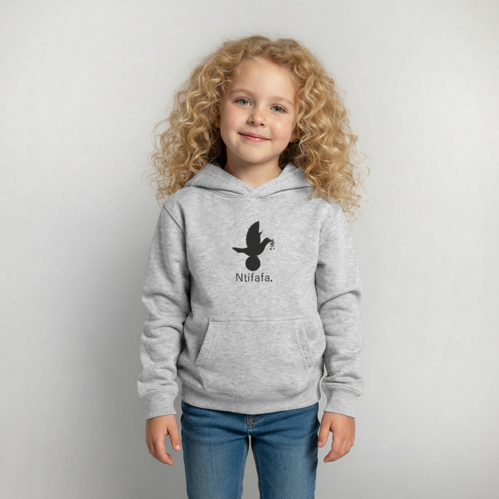 Sweat à capuche Enfant Ntifafa noir - Lusoquot - gris clair chiné