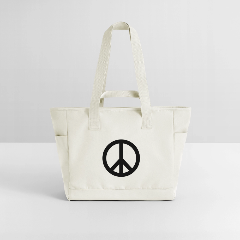 Sac matelassé déperlant Paix noir - Lusoquot - blanc nature