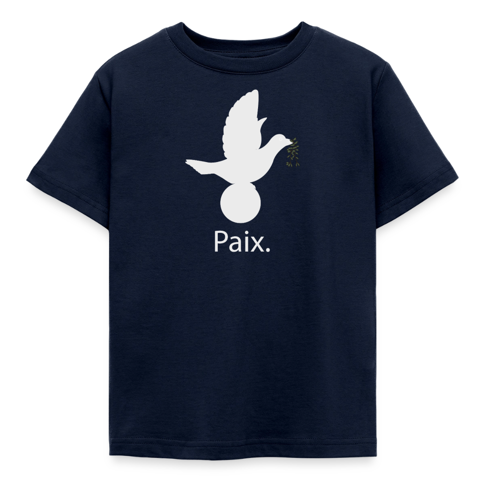 T-shirt Enfant Paix blanc - Lusoquot - marine