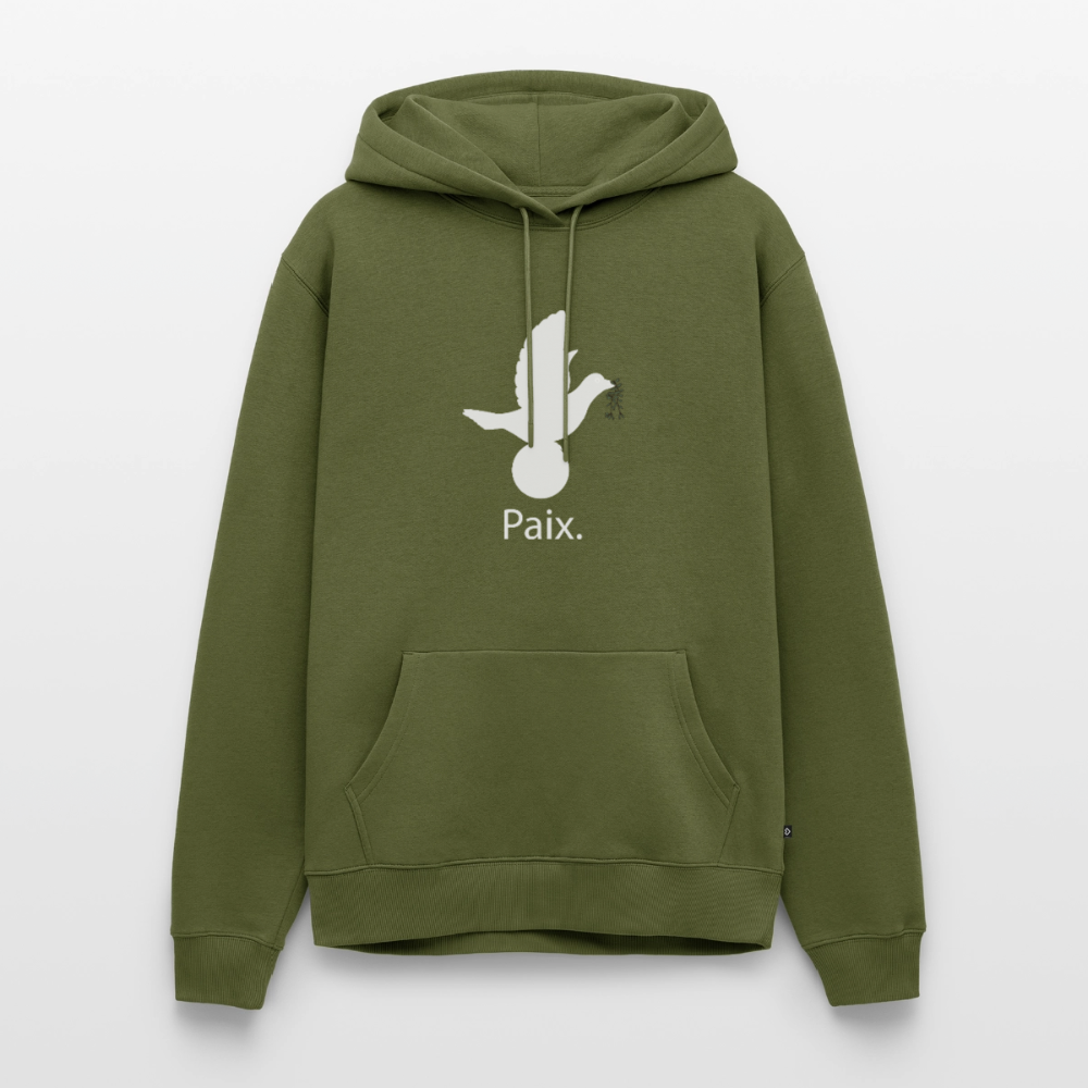 Sweat-shirt à capuche Premium pour hommes Paix blanc - Lusoquot - kaki