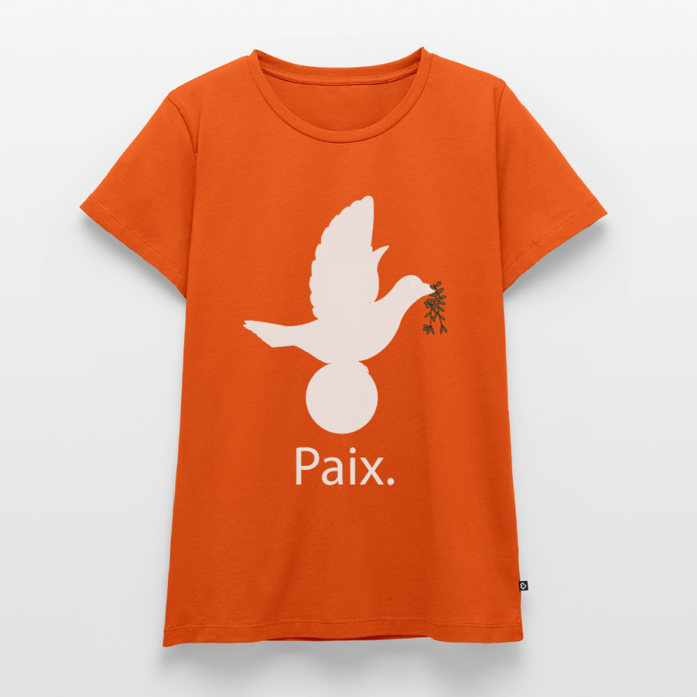 T-shirt Premium Femme Paix blanc - Lusoquot - orange 