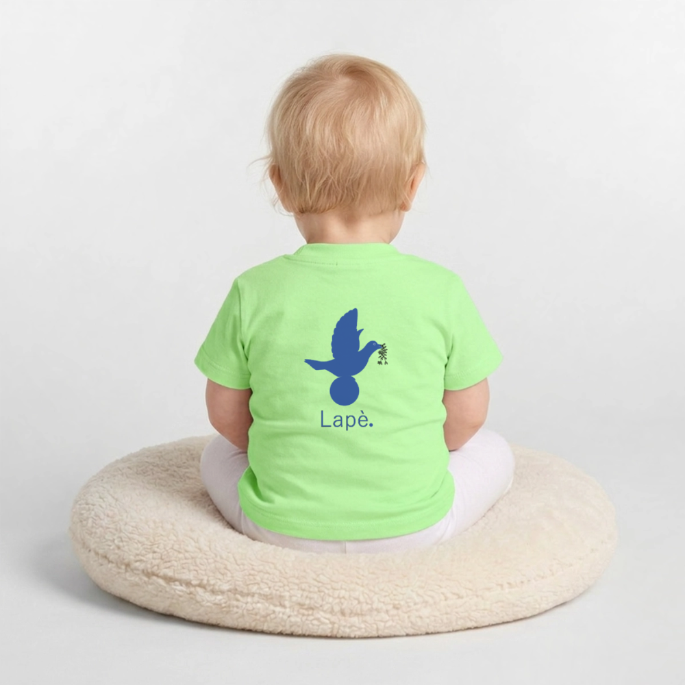 T-shirt Bébé anniversaire 2ans Paix bleu - Lusoquot - vert menthe