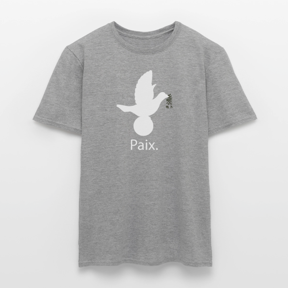 T-shirt Homme Paix blanc - Lusoquot - graphite chiné