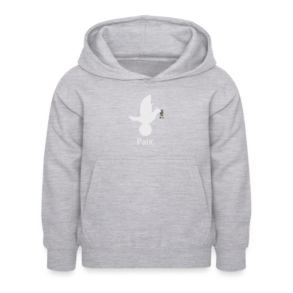 Sweat à capuche Enfant Paix blanc - Lusoquot - gris clair chiné