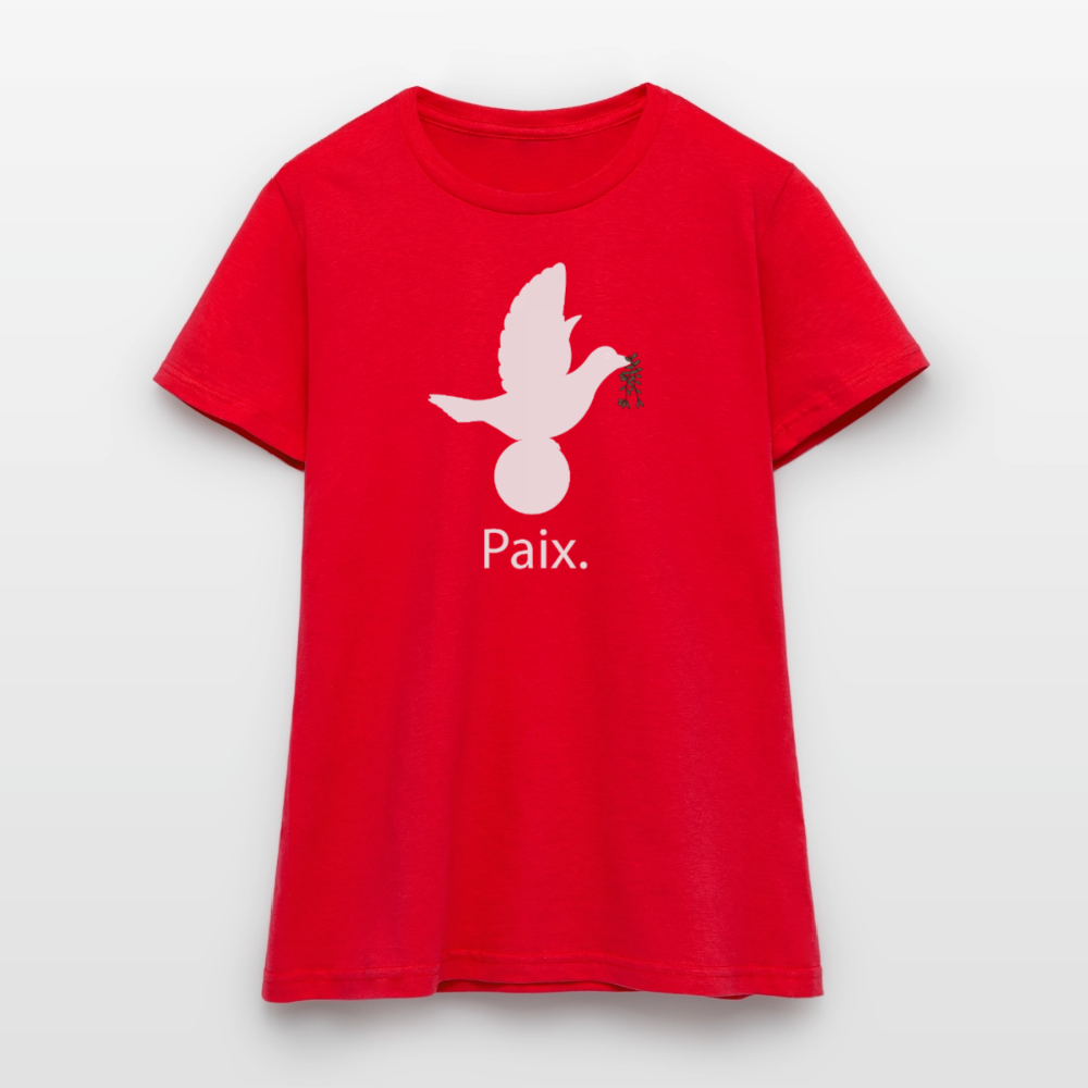 T-shirt Femme Paix blanc - Lusoquot - rouge