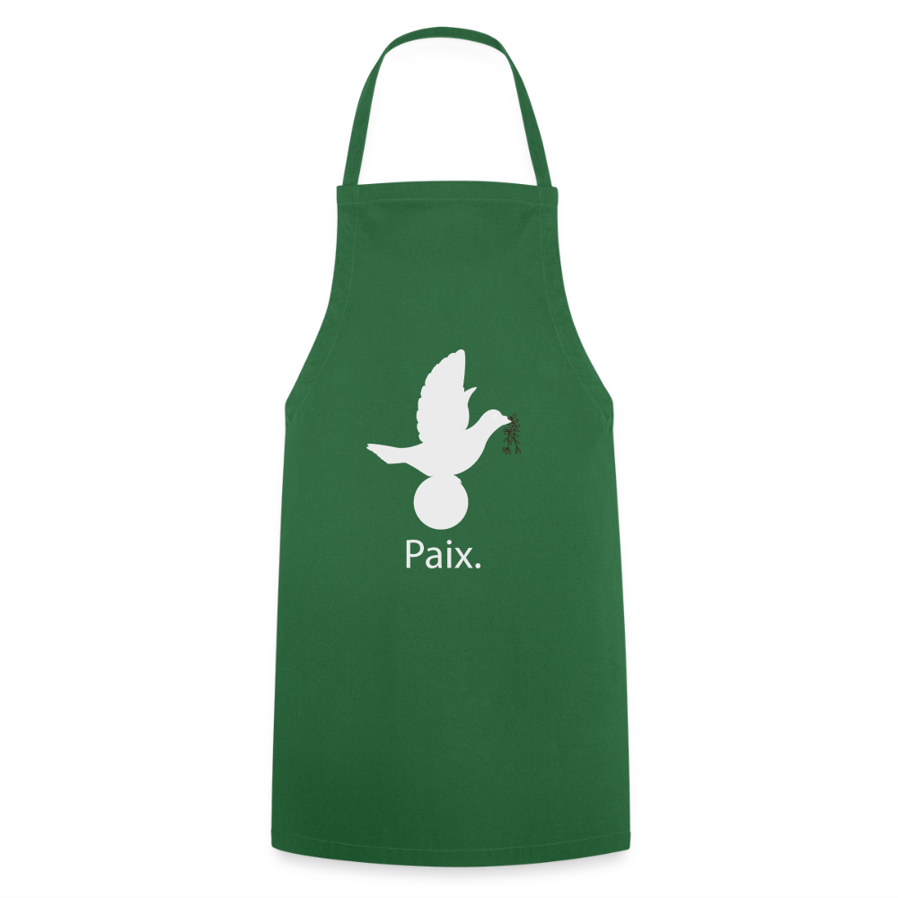 Tablier de cuisine Paix blanc - Lusoquot - vert foncé