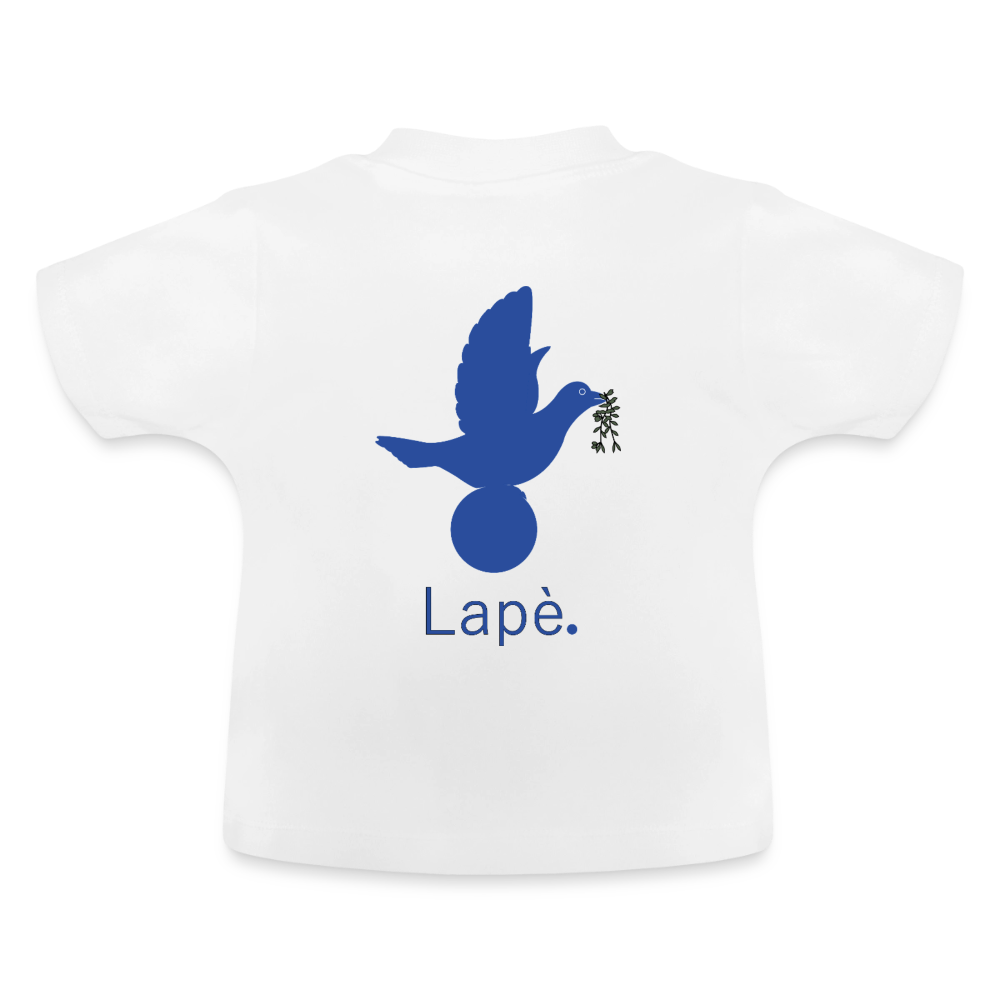 T-shirt Bébé anniversaire 2ans Paix bleu - Lusoquot - blanc