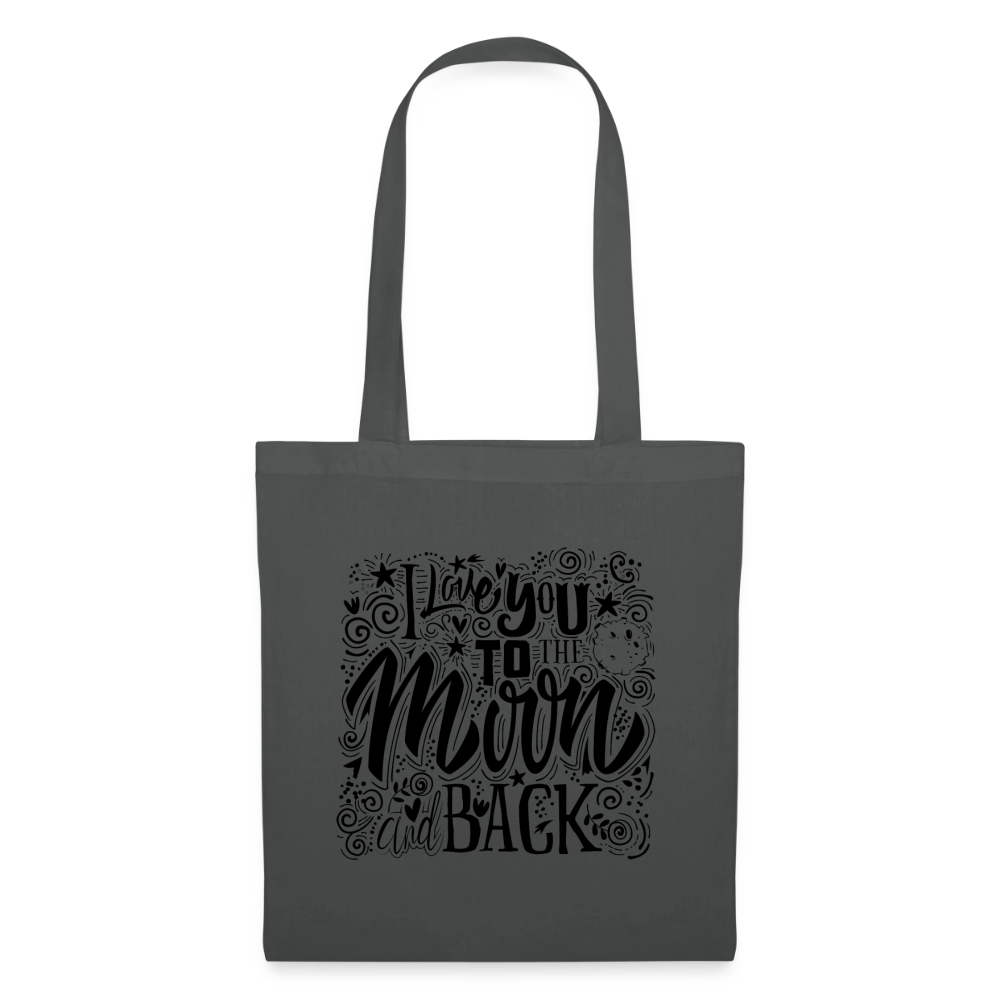 Tote Bag I love you to moon and back Peace noir - Lusoquot - gris graphite