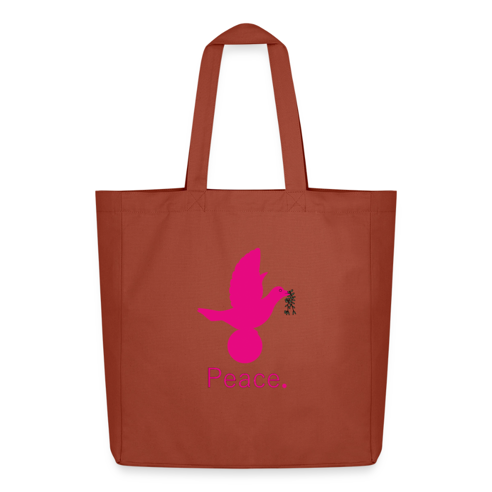 Tote bag Stanley/Stella Midweight recyclé Coeur Peace rose - Lusoquot - terracotta
