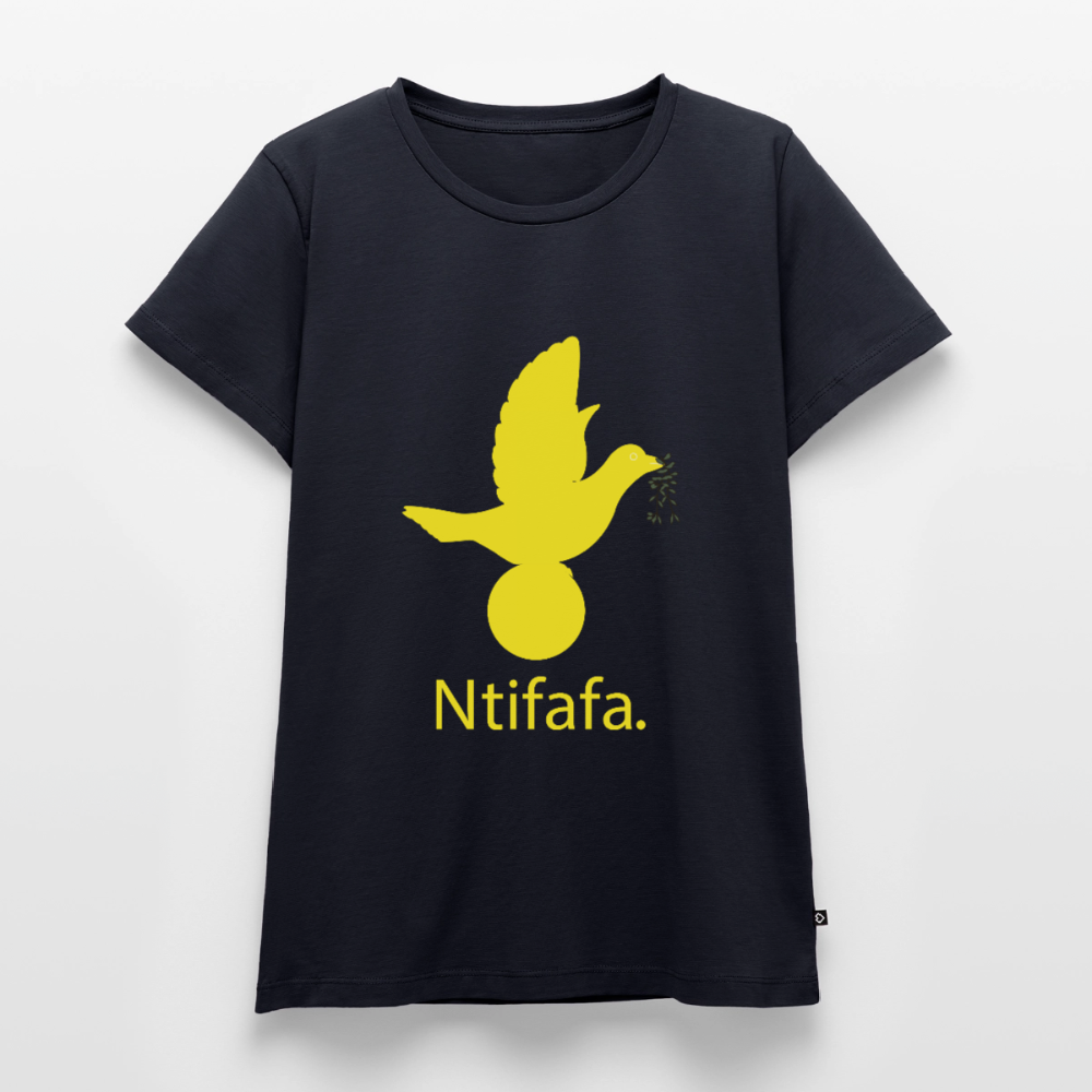 T-shirt Premium Femme Ntifafa jaune - Lusoquot - bleu marine