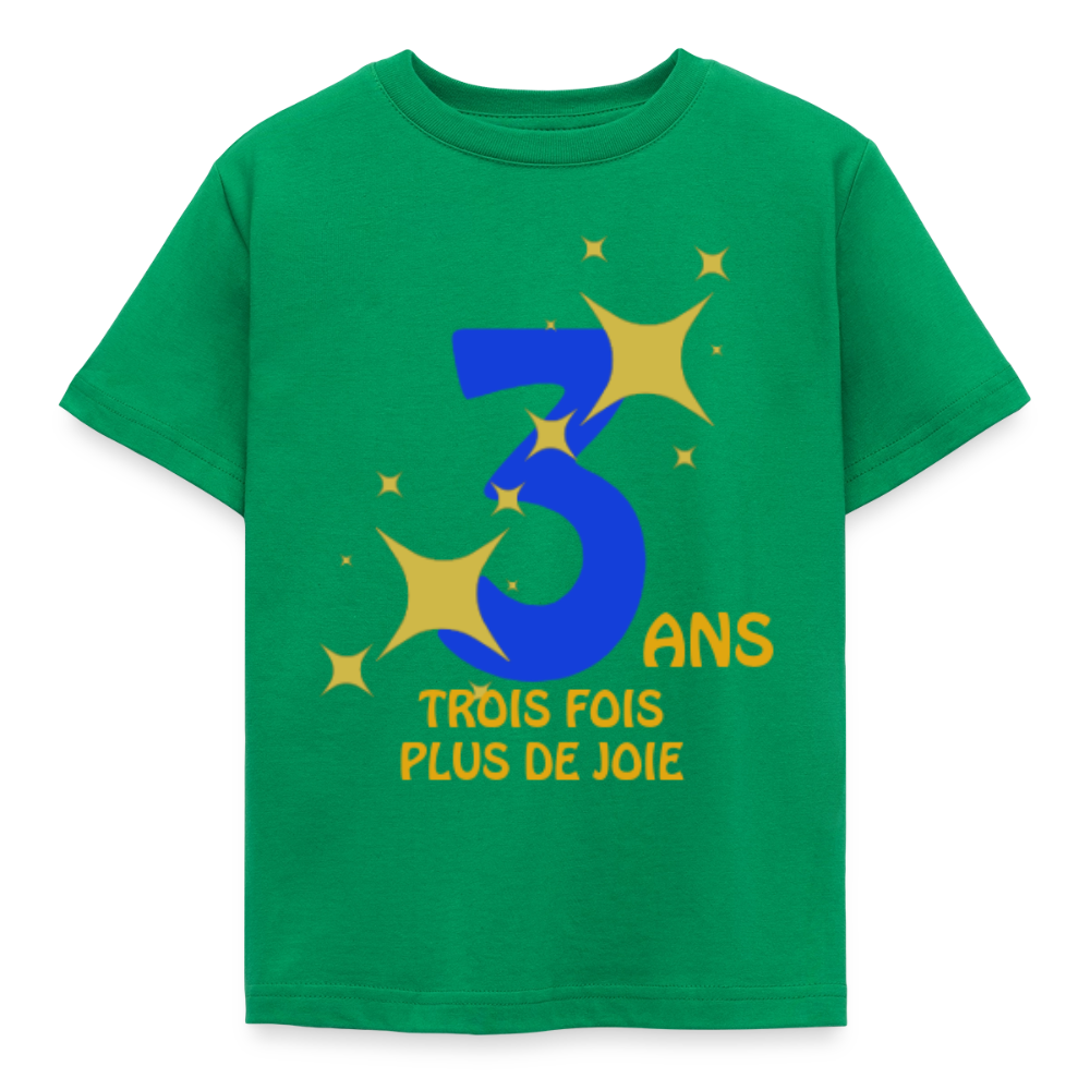 T-shirt Enfant anniversaire 3 ans  Paix bleu - Lusoquot - vert