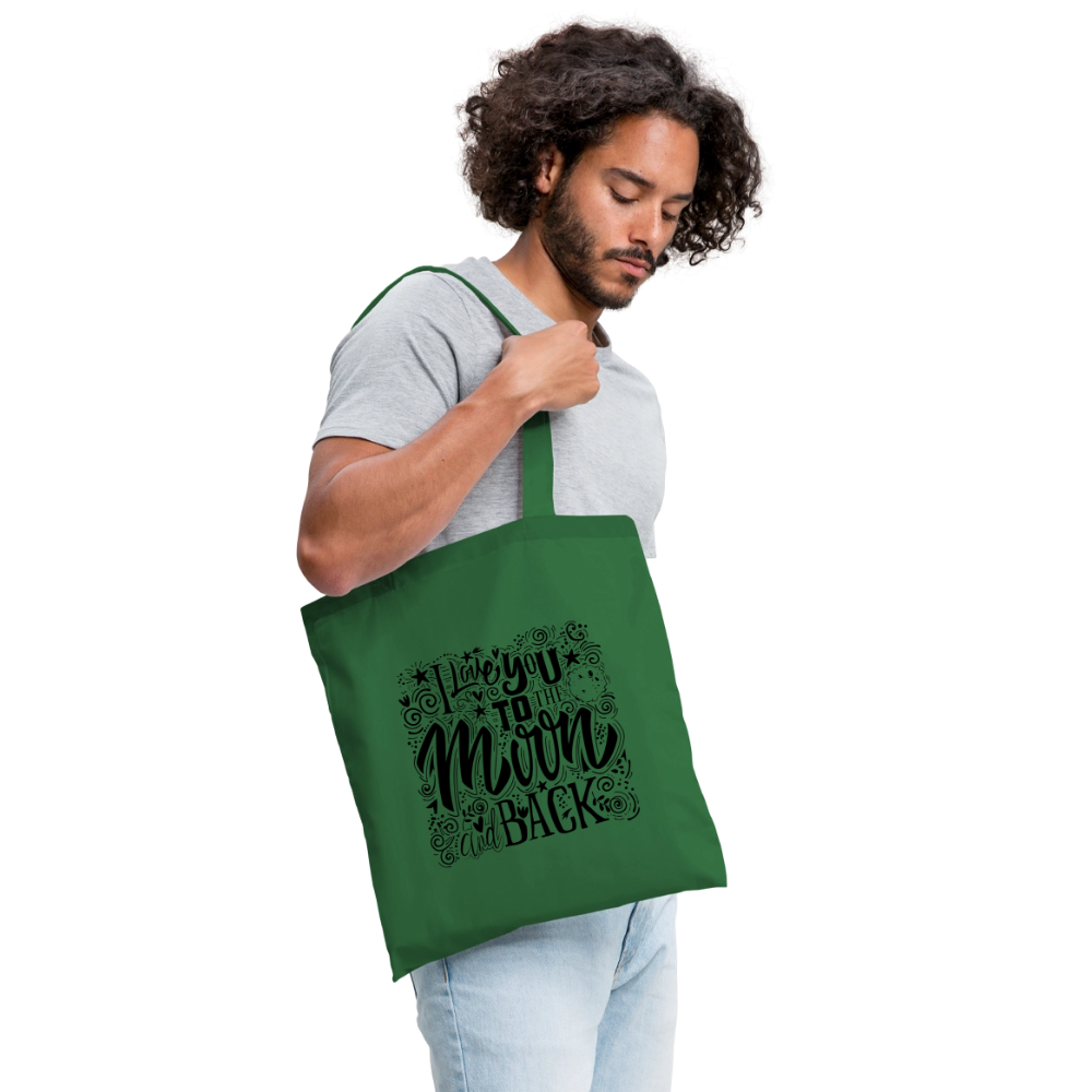 Tote Bag I love you to moon and back Peace noir - Lusoquot - vert sapin
