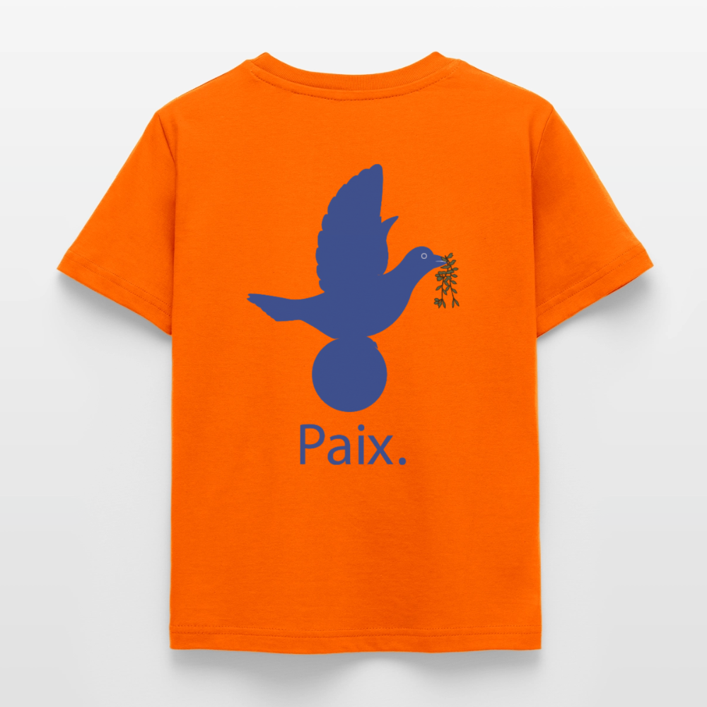 T-shirt Enfant anniversaire 3 ans  Paix bleu - Lusoquot - orange