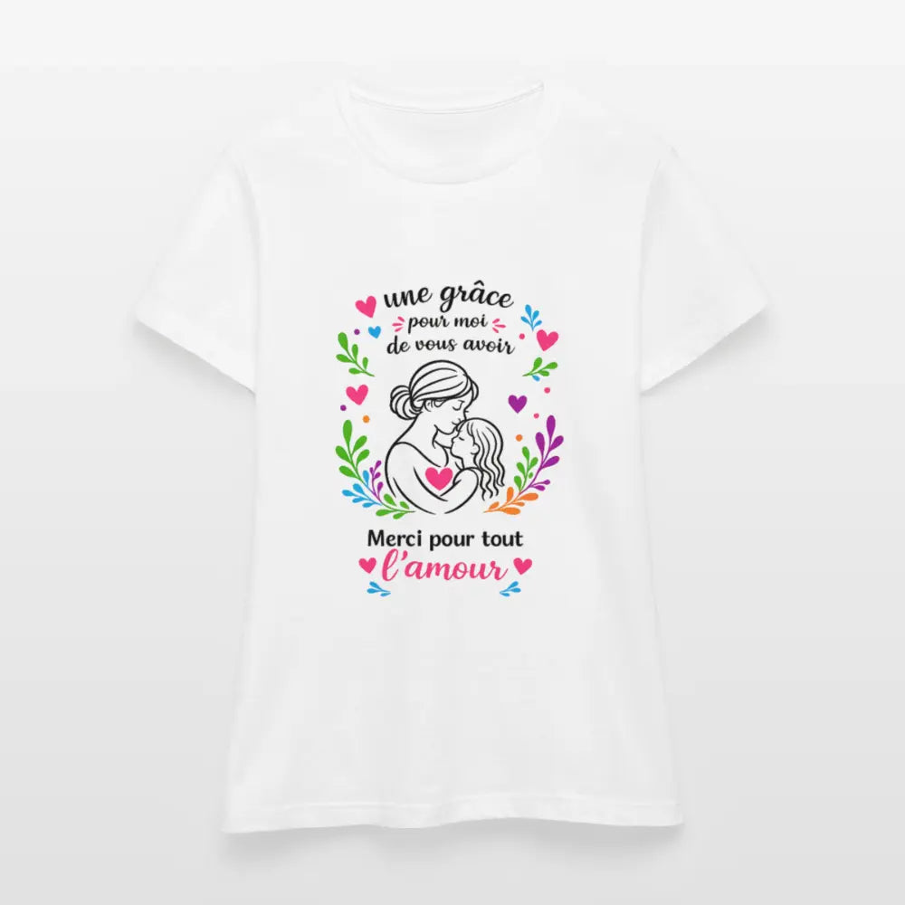 T-shirt Femme fête des mères Ntifafa rose - Lusoquot - blanc
