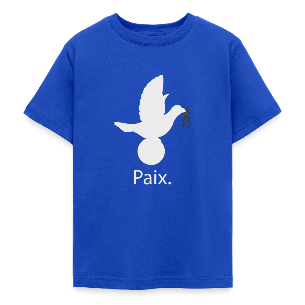 T-shirt Ado  Paix blanc - Lusoquot - bleu royal