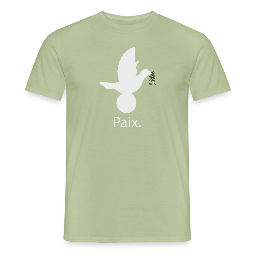 T-shirt Homme Paix blanc - Lusoquot - vert sauge