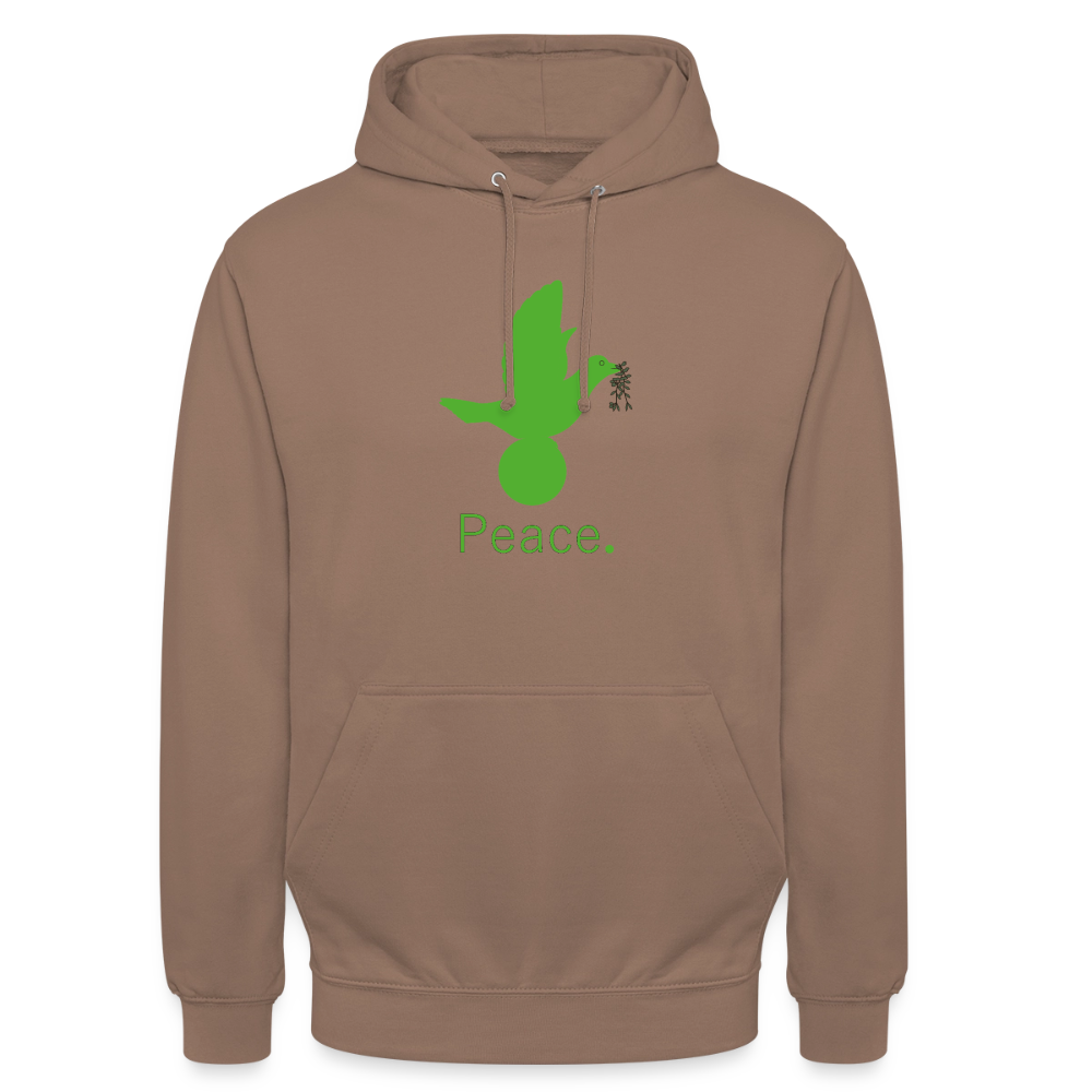 Sweat-shirt à capuche unisexe Peace vert Lusoquot - moka