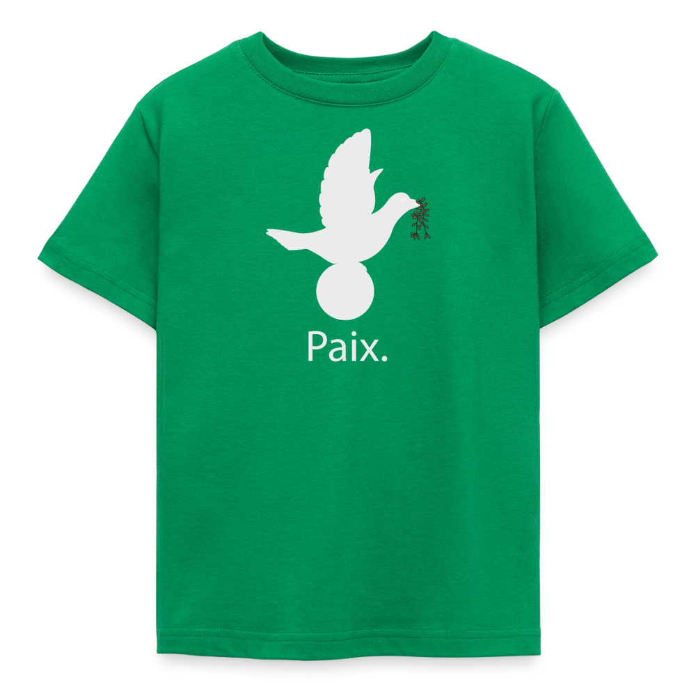 T-shirt Enfant Paix blanc - Lusoquot - vert