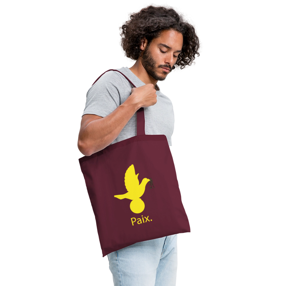 Tote Bag Paix jaune - Lusoquot - bordeaux