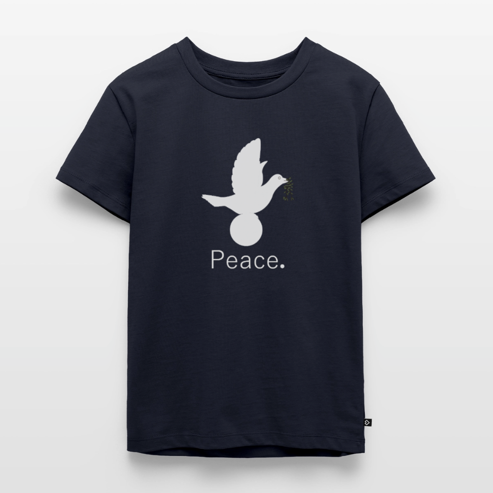 T-shirt Premium Enfant Peace blanc - Lusoquot - bleu marine