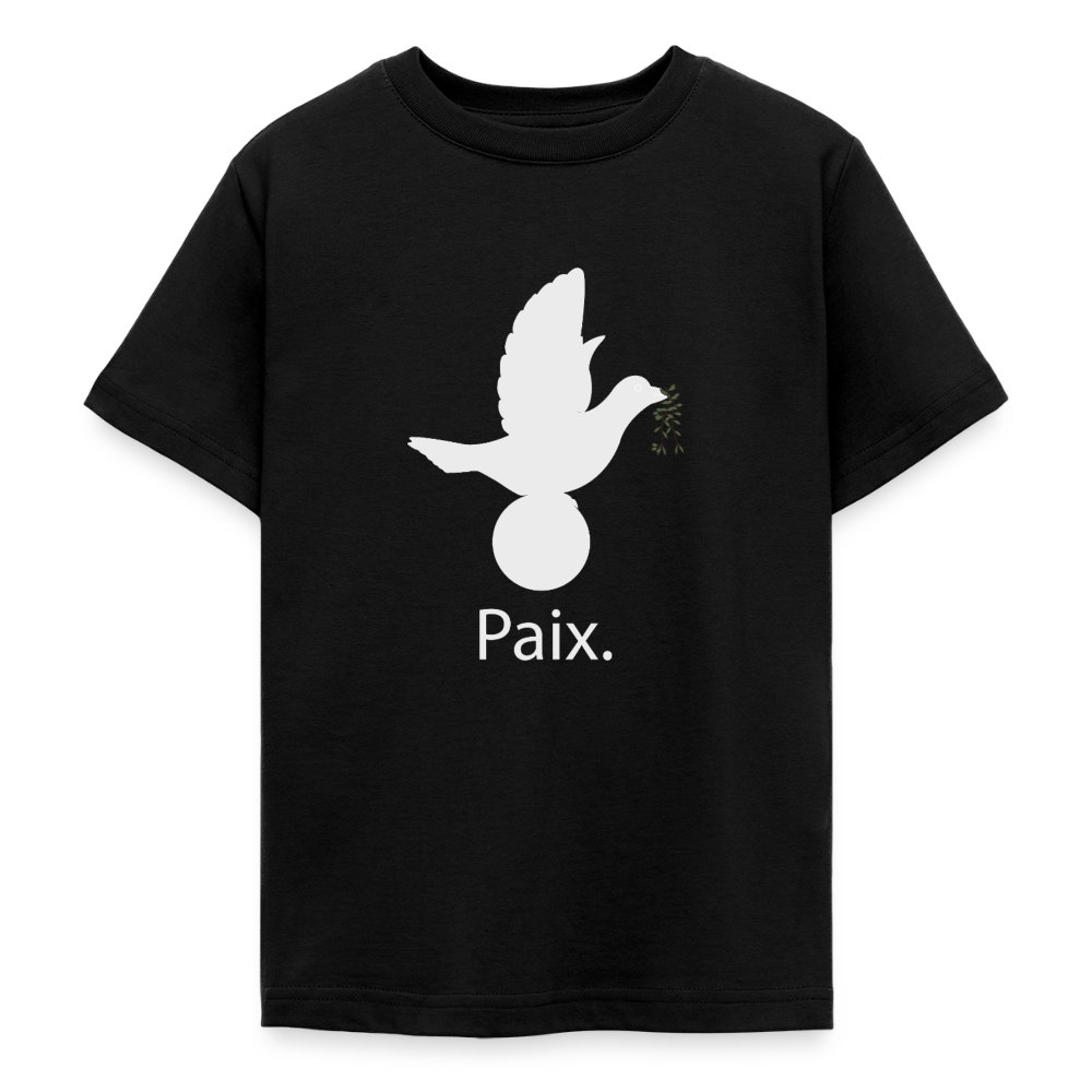 T-shirt Ado  Paix blanc - Lusoquot - noir