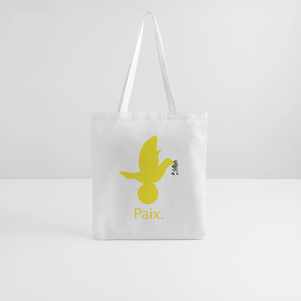 Tote Bag Paix jaune - Lusoquot - blanc