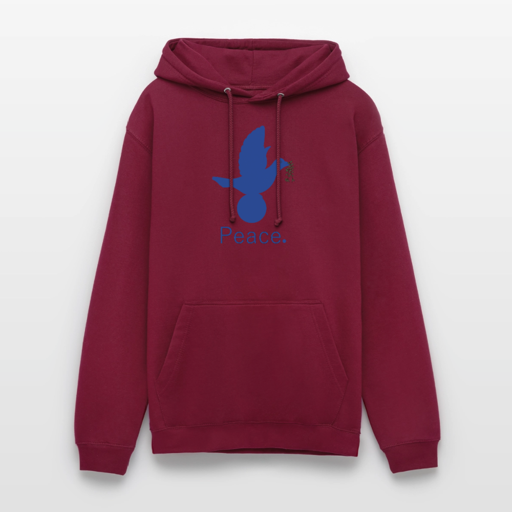 Sweat-shirt à capuche unisexe Peace bleu - bordeaux