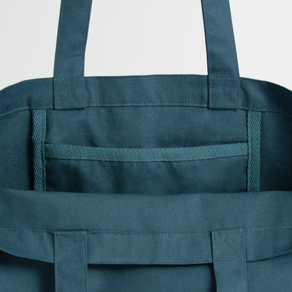 Tote bag Stanley/Stella Midweight recyclé Coeur Peace rose - Lusoquot - bleu pétrole foncé